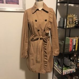 Anthropologie ruffled trench coat